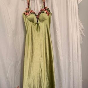 Green Floral Embellished Dress